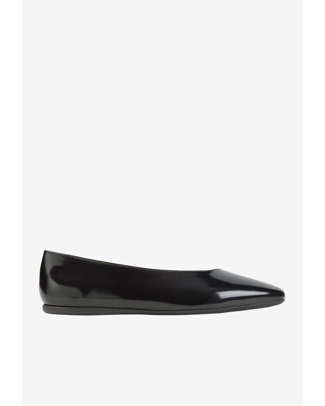 Prada White Brushed Leather Ballet Flats