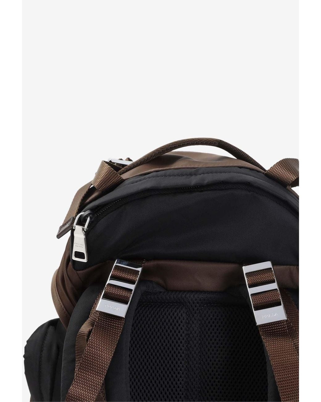 Prada Black Triangle Logo Re-Nylon Backpack for men