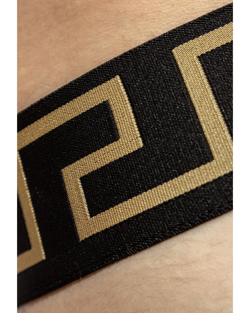 Versace Black Logo-Waistband Jockstraps for men