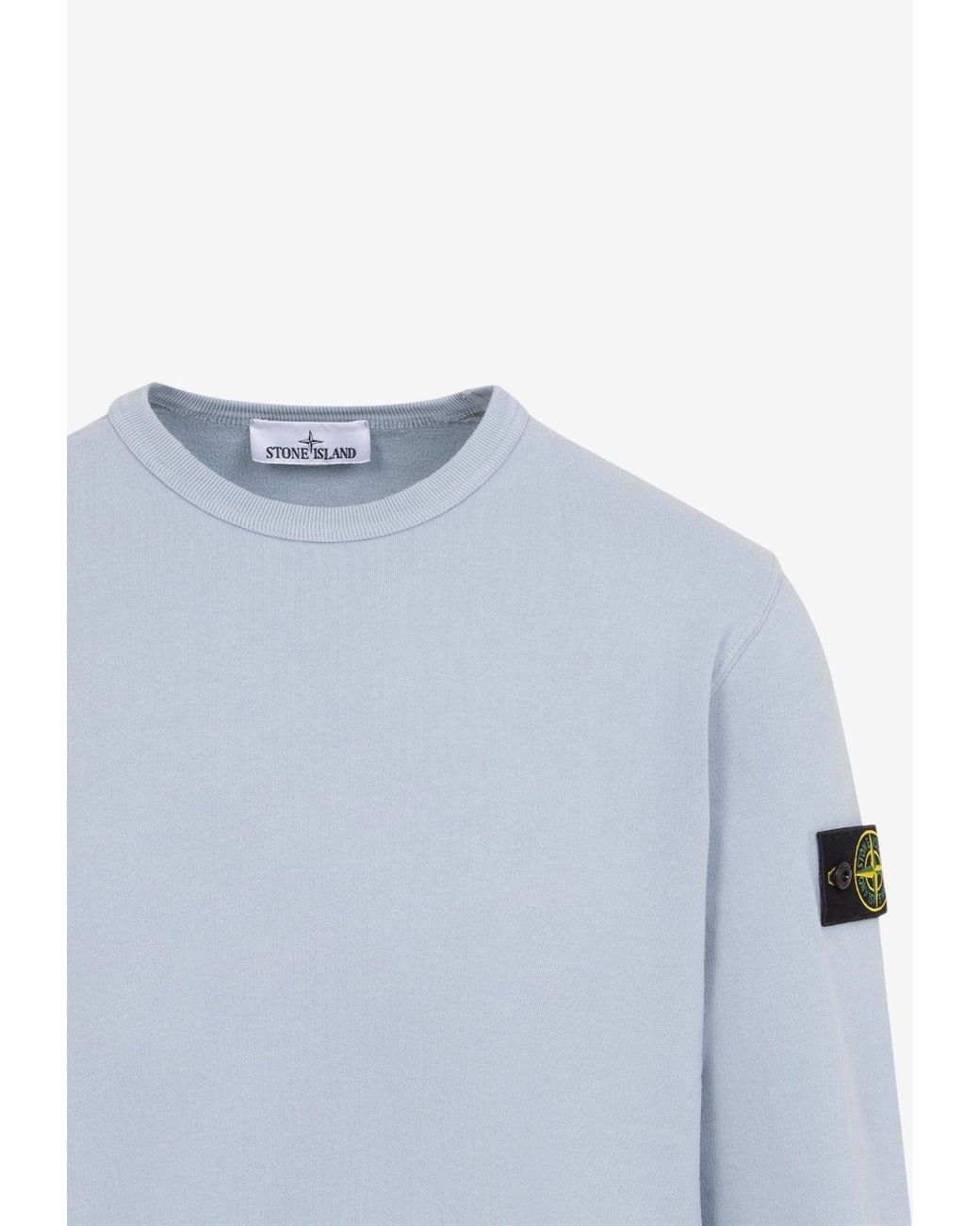 Stone Island Blue Compass Patch Sweatshirt for men