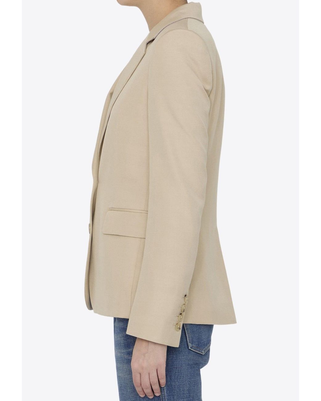 Stella McCartney Natural Iconic Single-Breasted Blazer