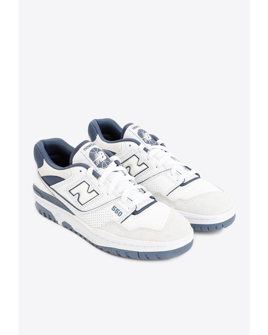 New Balance 550 Low top Leather Sneakers White And Dusty Blue