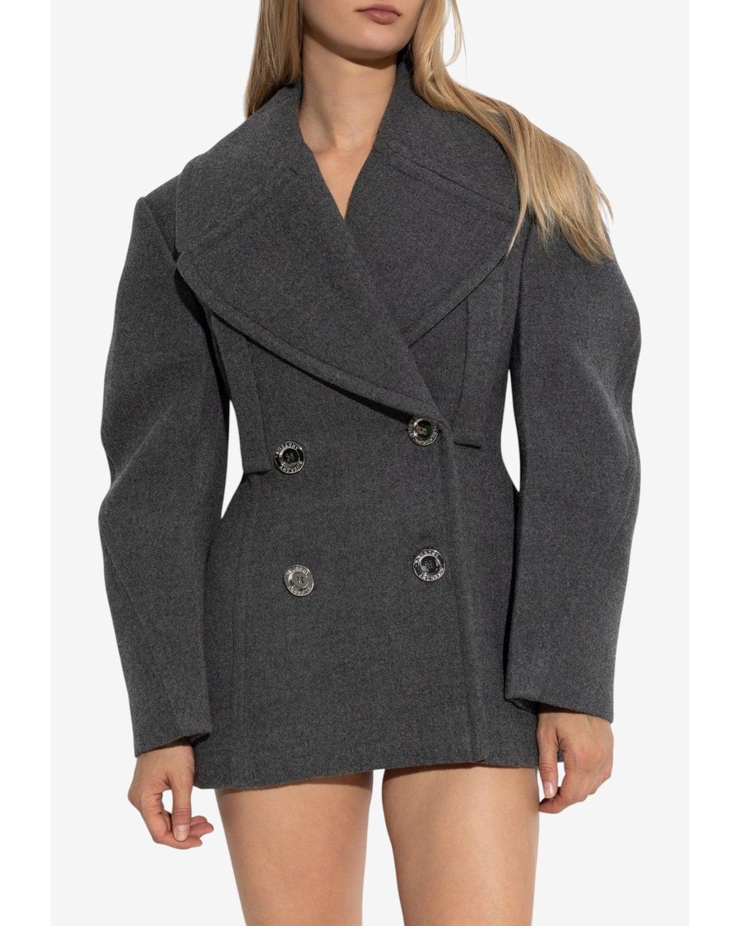 Givenchy Black Double-Breasted Wool Coat