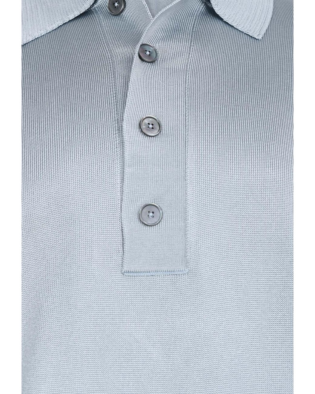 HERMES Mint Knit Polo Shirt Linen Gray L Sporty fit linen shirt