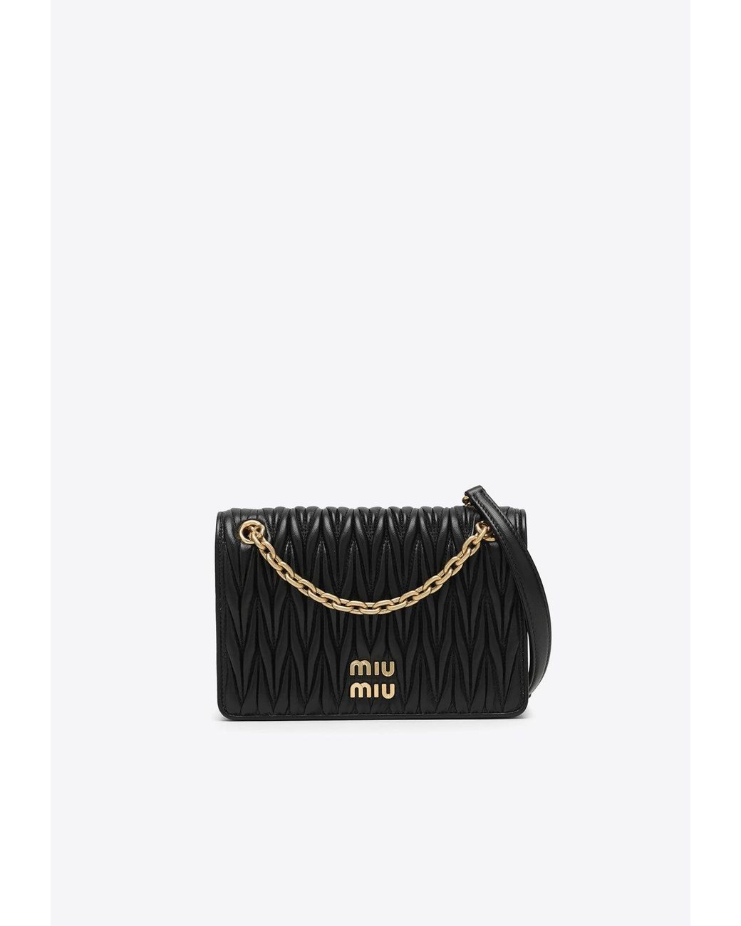 Miu Miu Mini Quilted Leather Crossbody Bag in Black Lyst