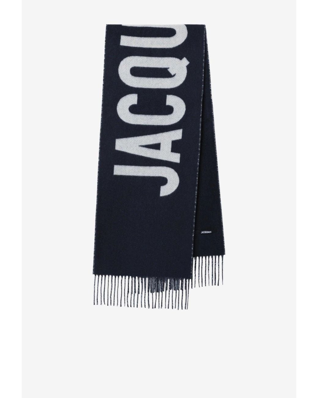 Jacquemus Blue Reversible Logo Scarf for men