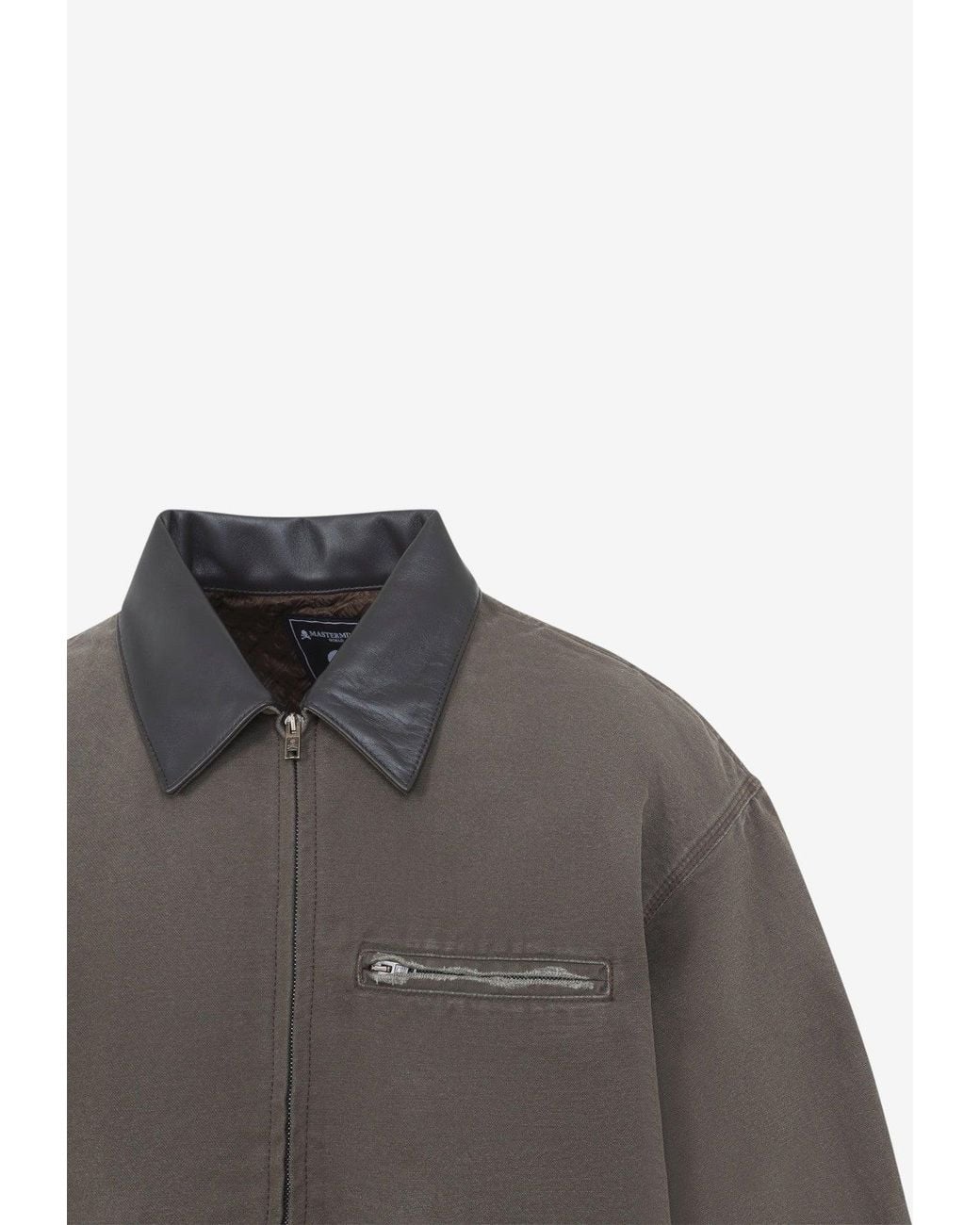 Mastermind Japan Gray Skull Print Washed Work Jacket for men