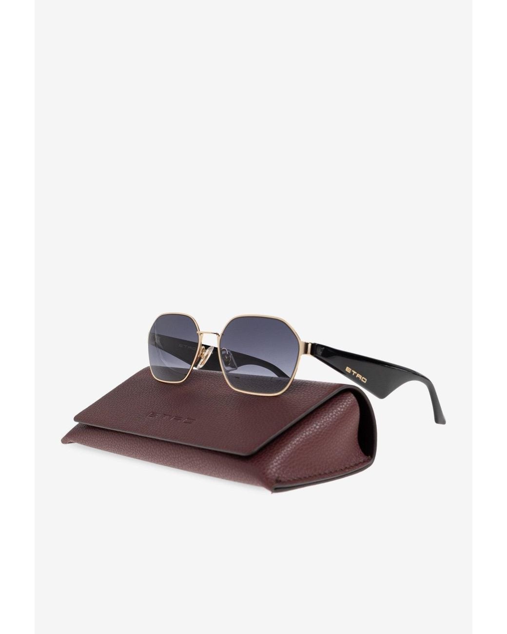 Etro Gray Combi Tailoring Oval Sunglasses
