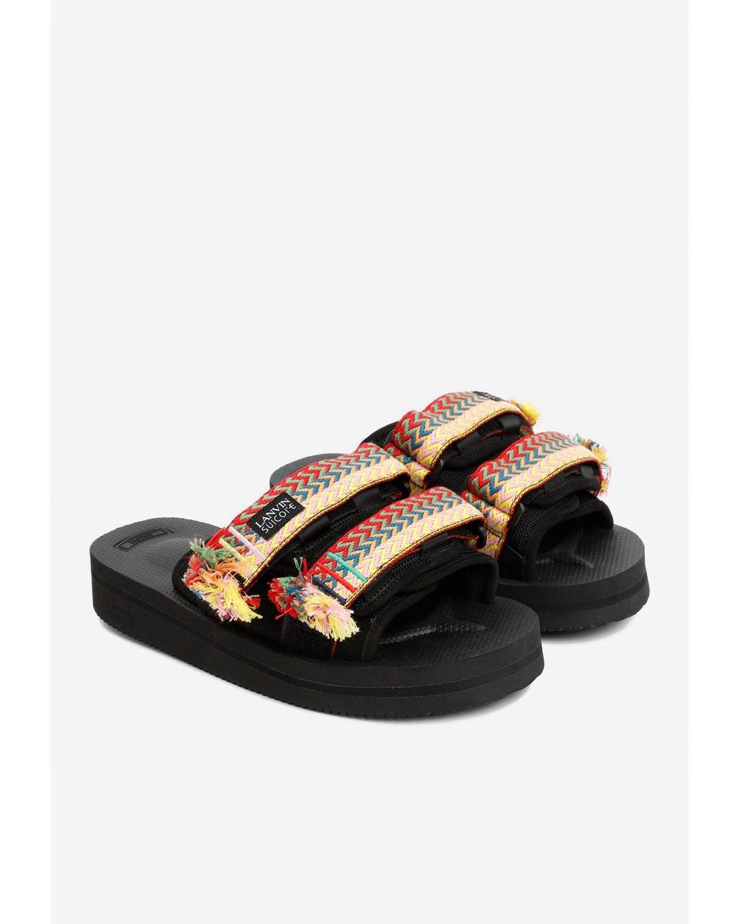 Lanvin X Suicoke Curb Nubuck Sandals in Black for Men | Lyst Lanvin X Suicoke Curb Nubuck Sandals in Black for Men | Lyst