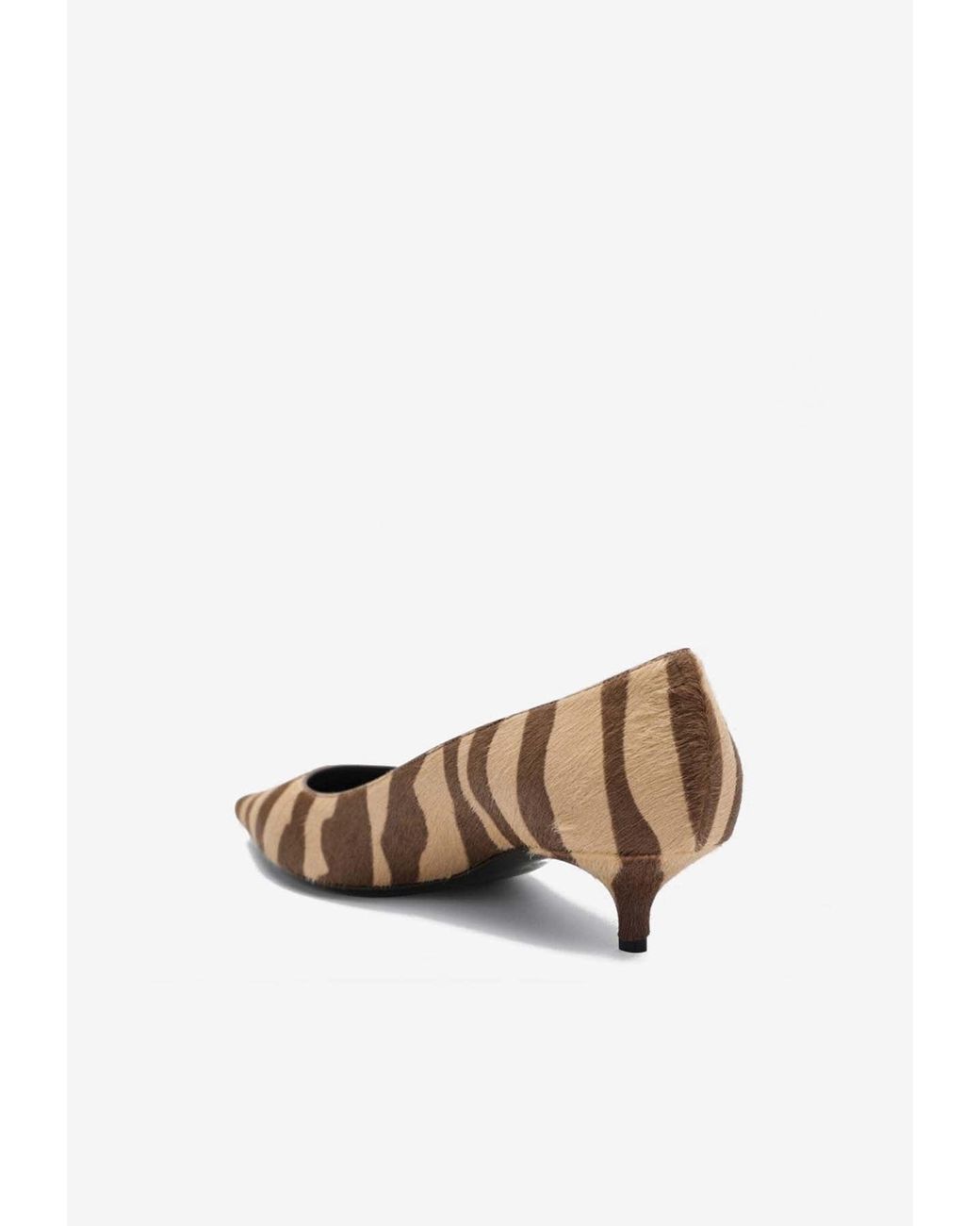 Jimmy Choo White Amelia 35 Zebra Print Pony Pumps