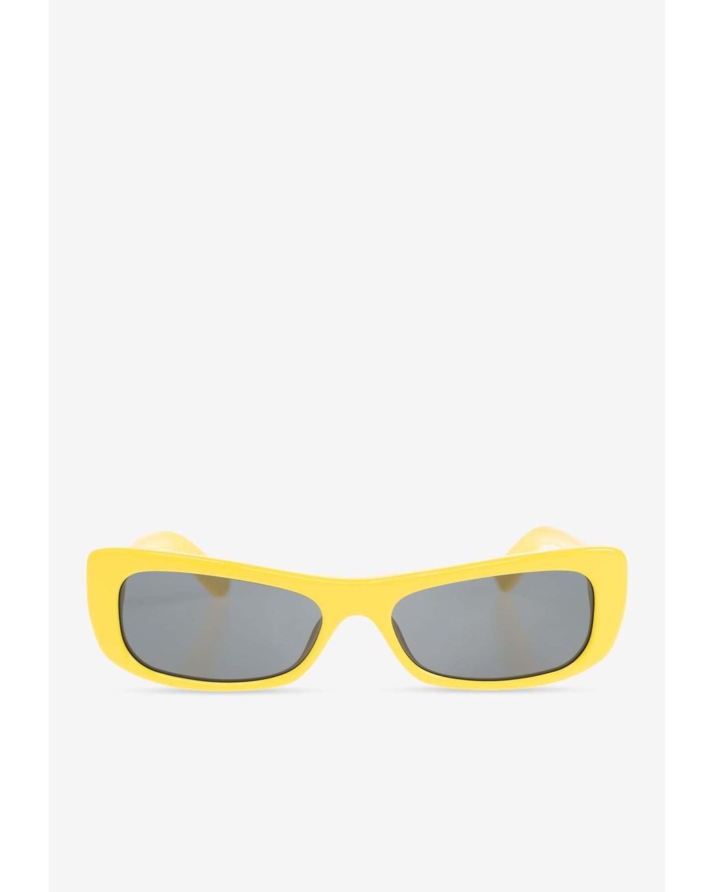 Jacquemus Yellow Capri Rectangular Sunglasses