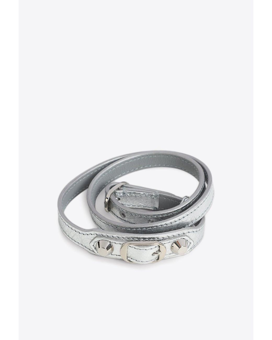 Balenciaga Metallic City Studded Triple Bracelet