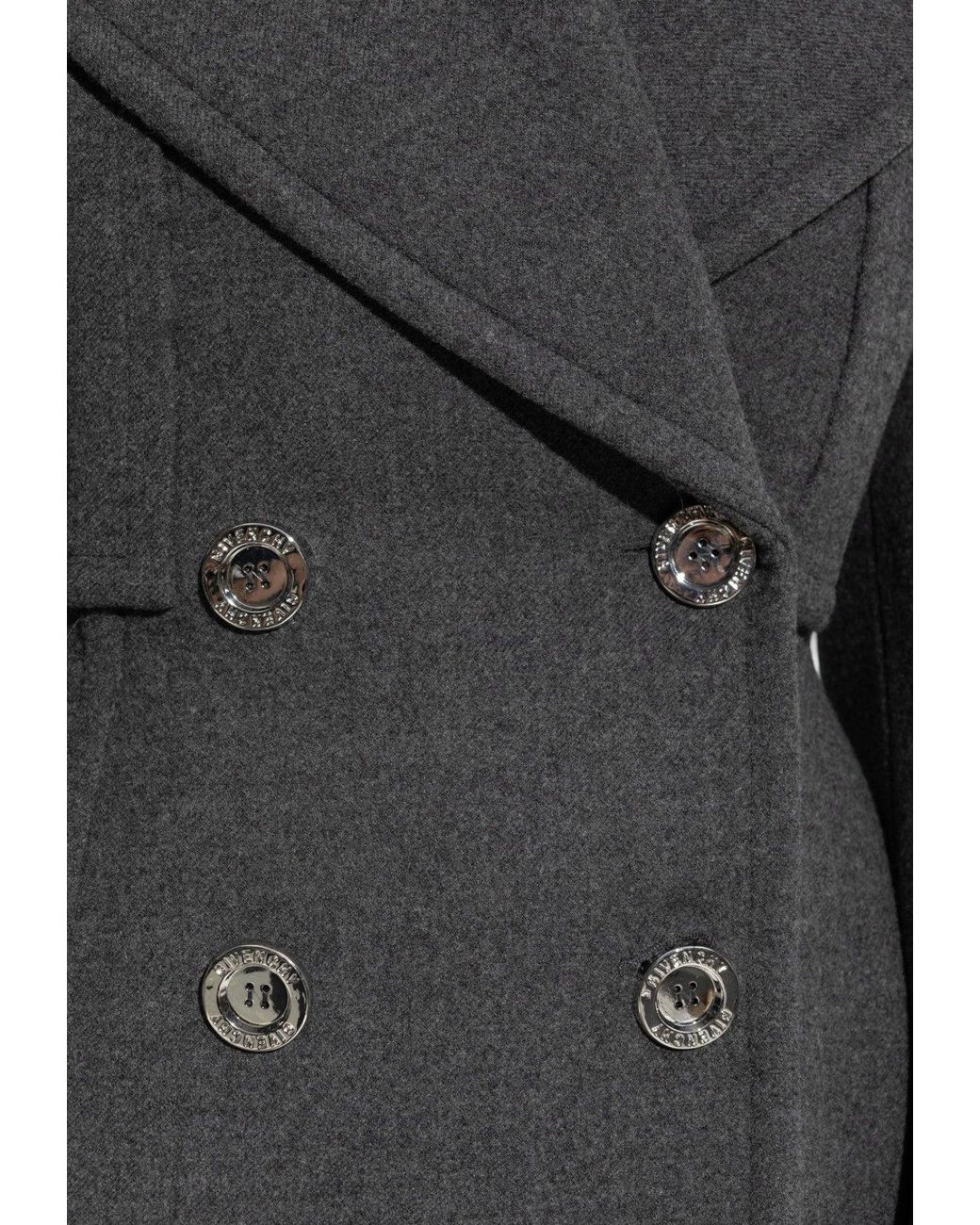 Givenchy Black Double-Breasted Wool Coat