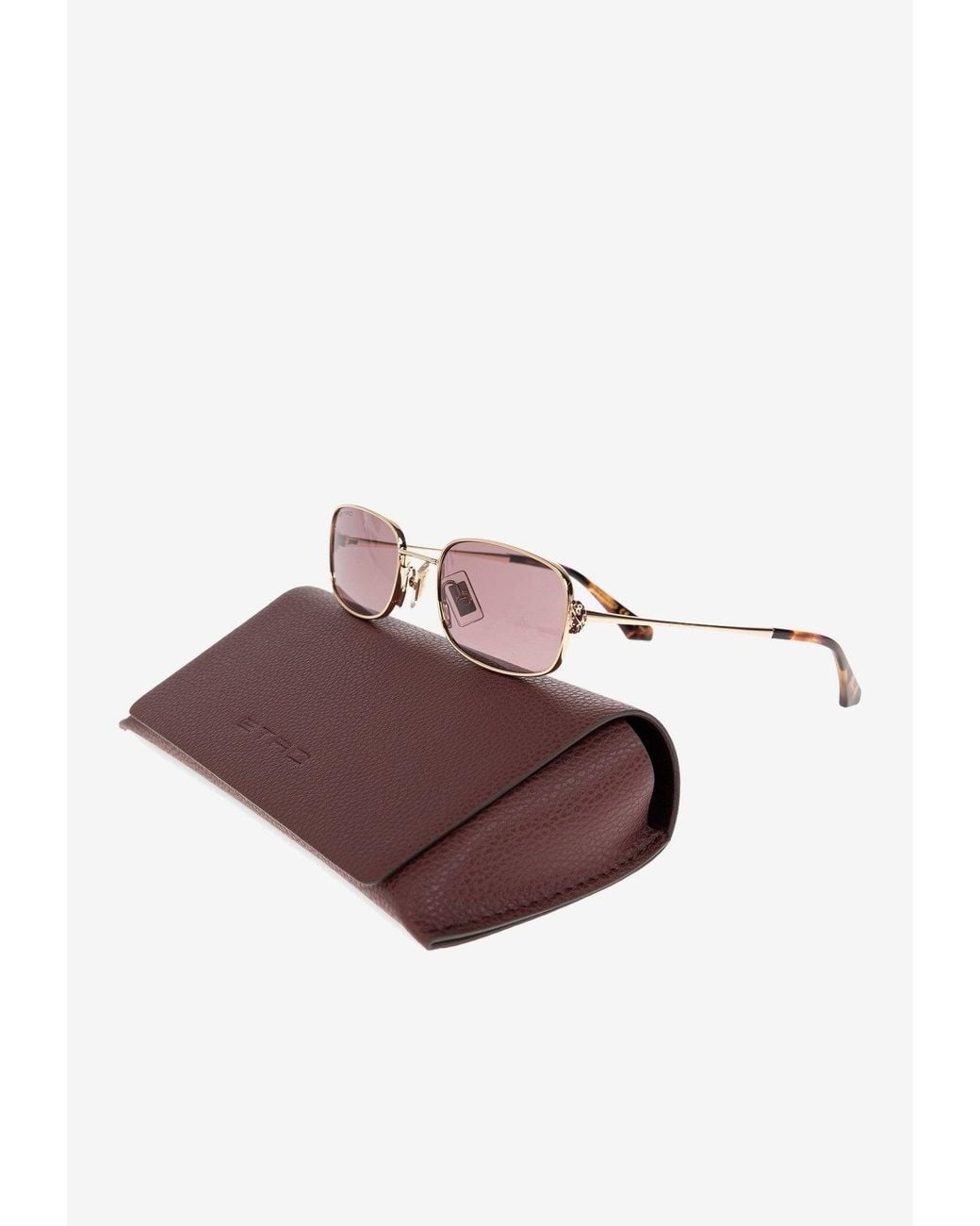 Etro Pink Fine Jewelry Rectangular Sunglasses