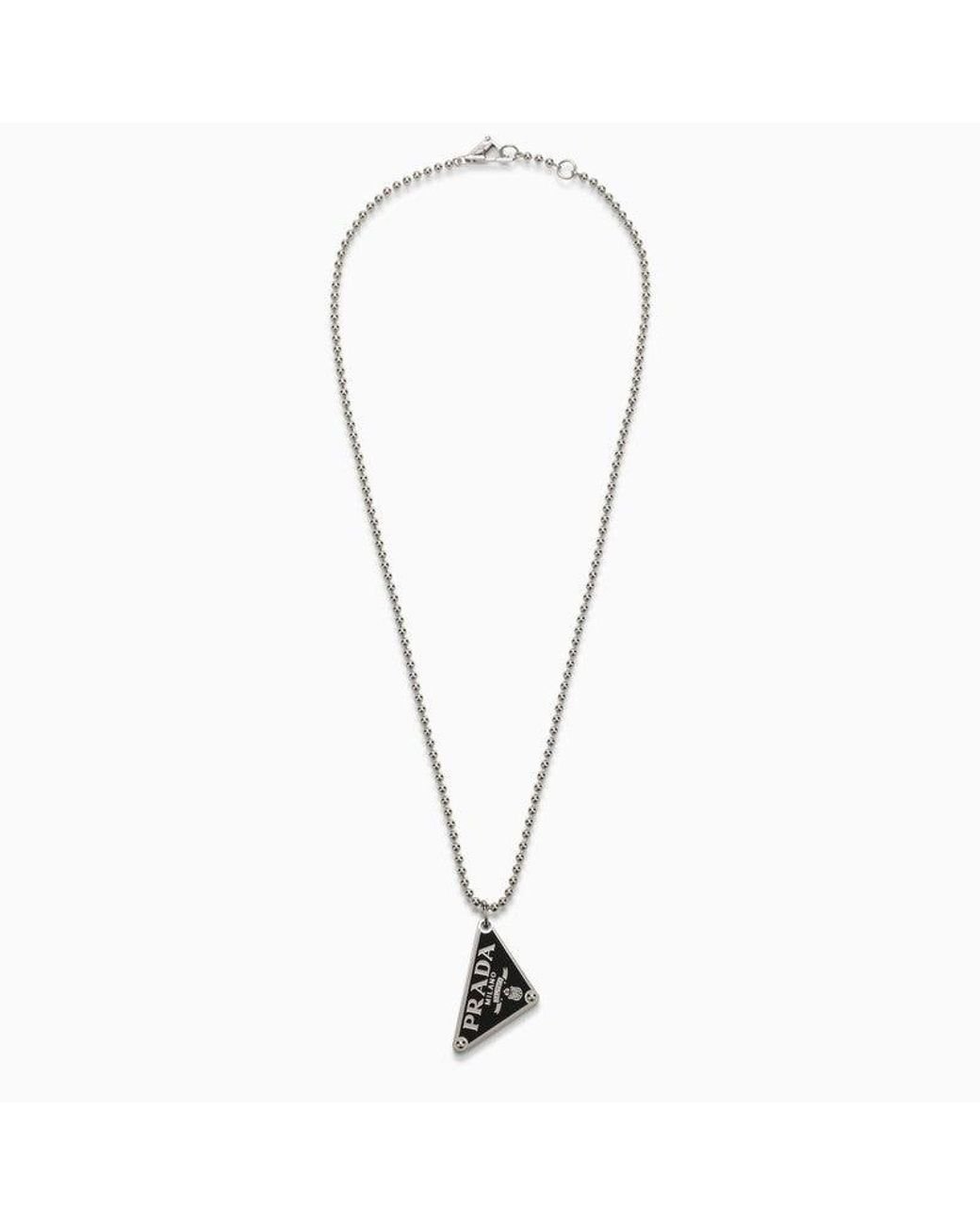 Denise- Prada Triangle Necklace Thick Chain – ENAZ
