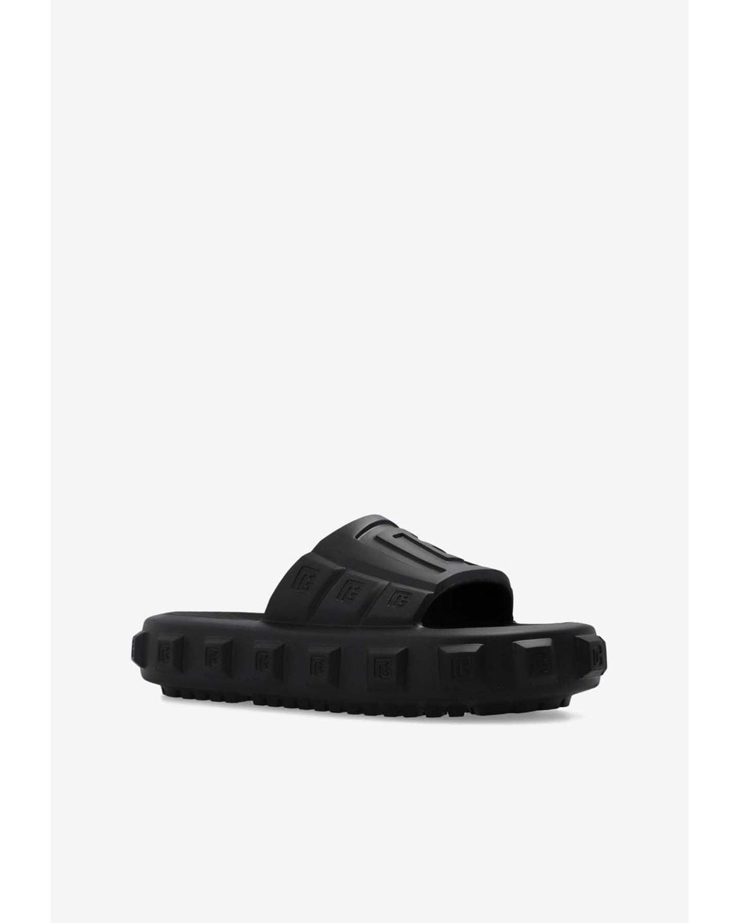 Balmain Ari Slide Like New Balmain - Ari Logo-Embossed Rubber Slides - Black Balmain main image 3