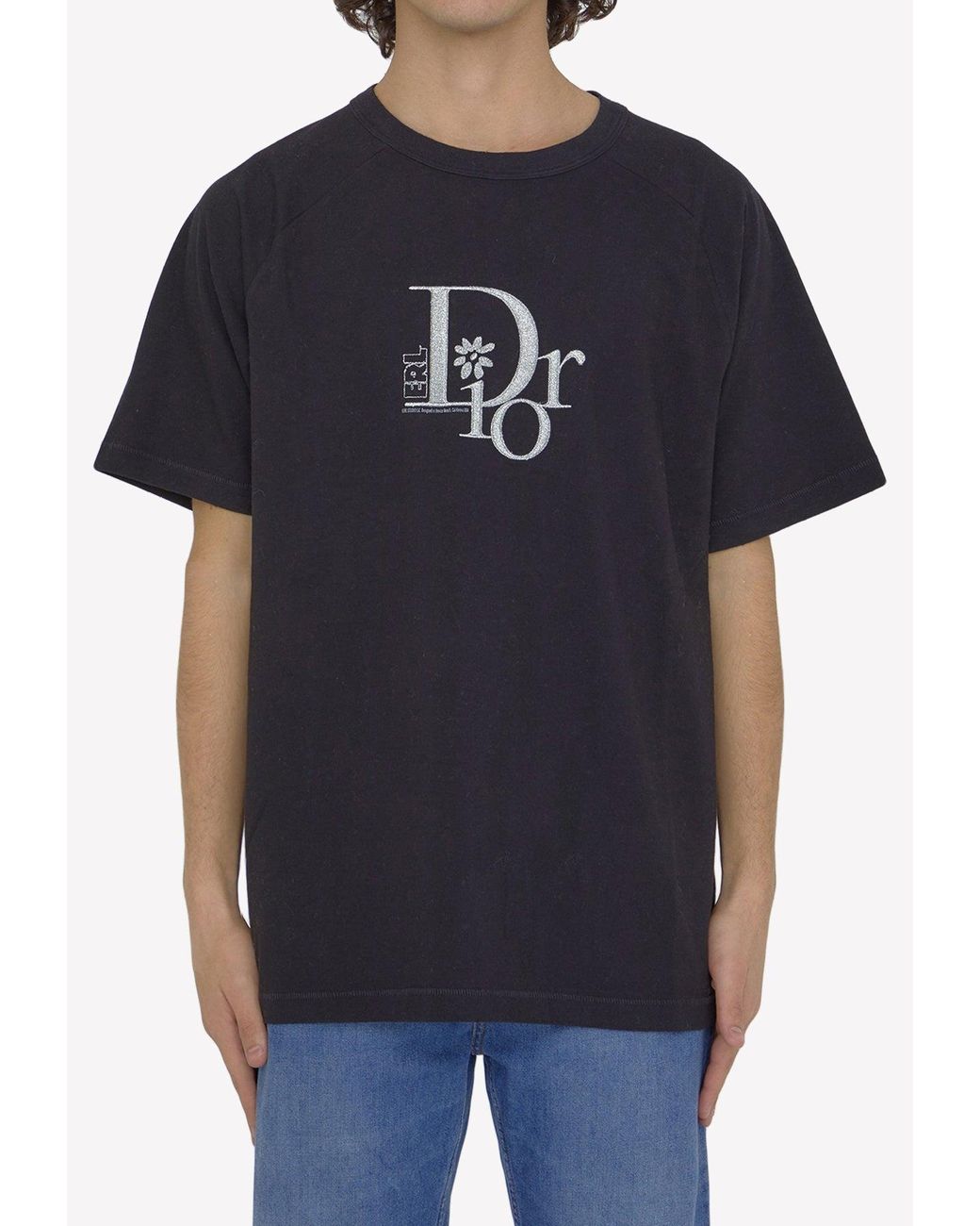 Dior X Erl Heathered Logo T-shirt in Black for Men | Lyst