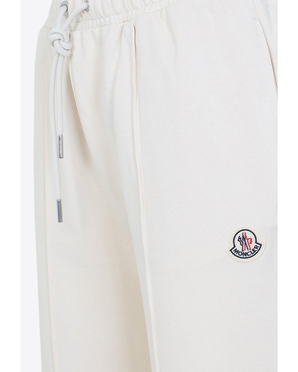 Moncler White Logo Patch Track Pants
