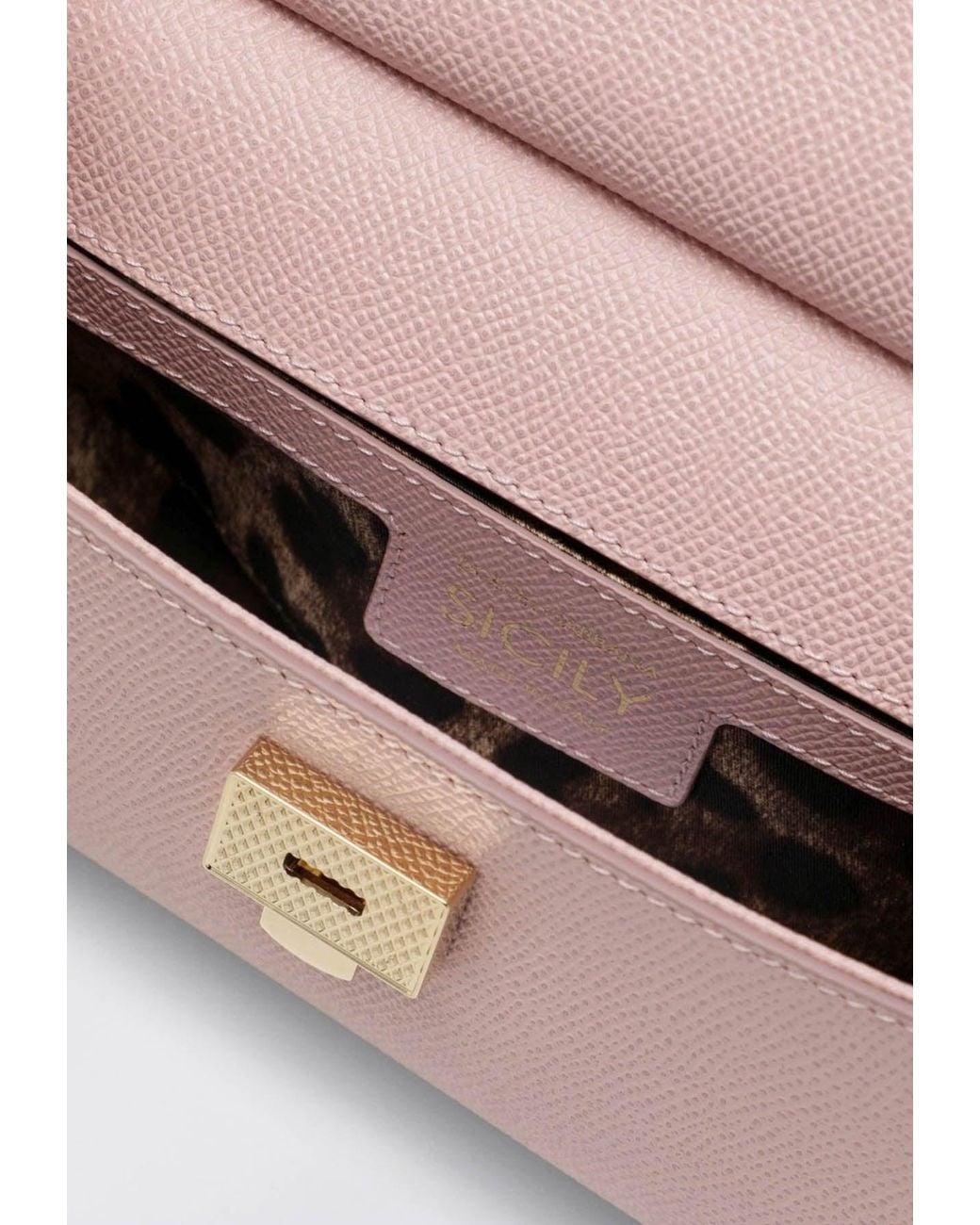 Dolce & Gabbana Pink Small Sicily Leather Top Handle Bag