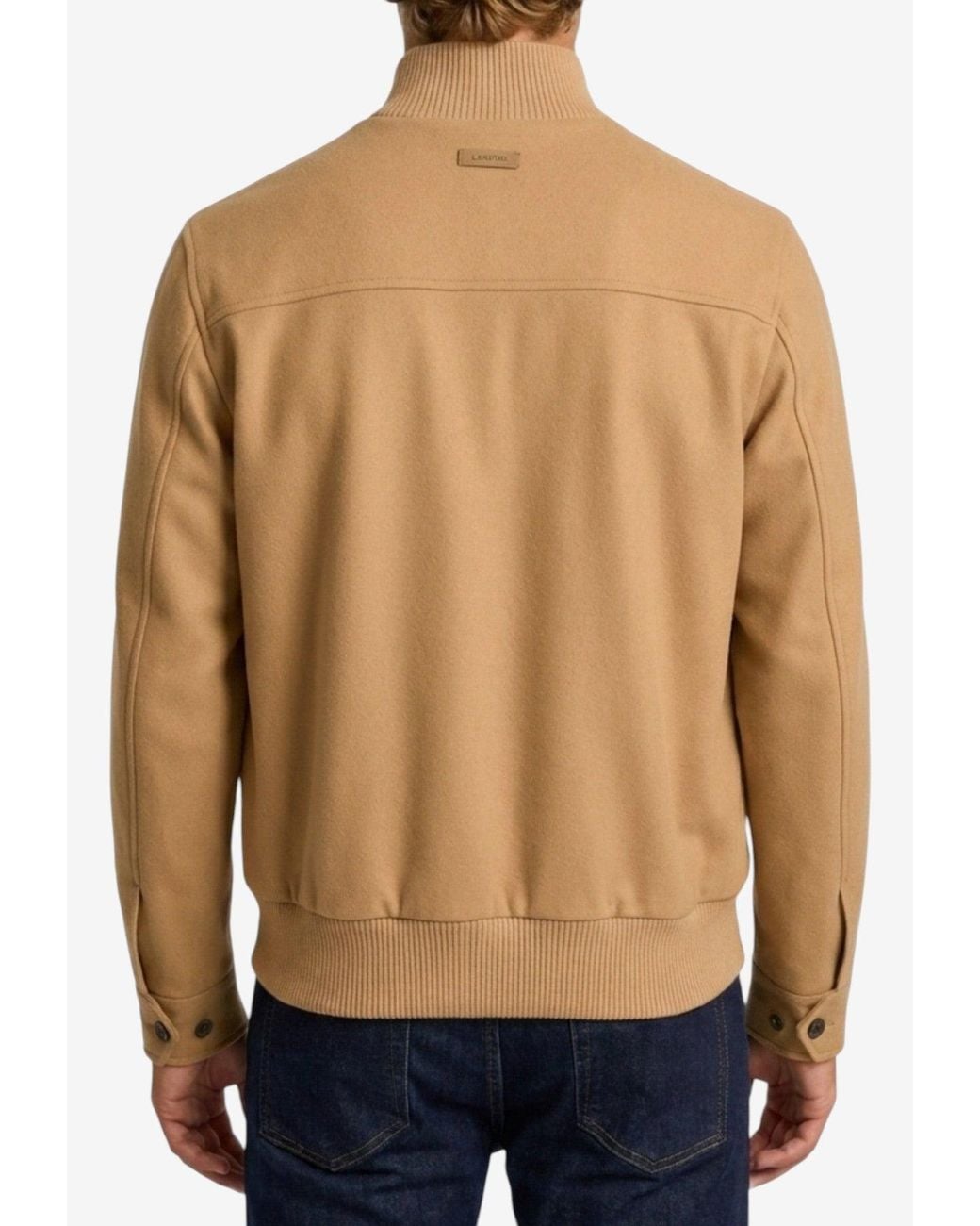 Lardini Blue High-Neck Wool Jacket for men