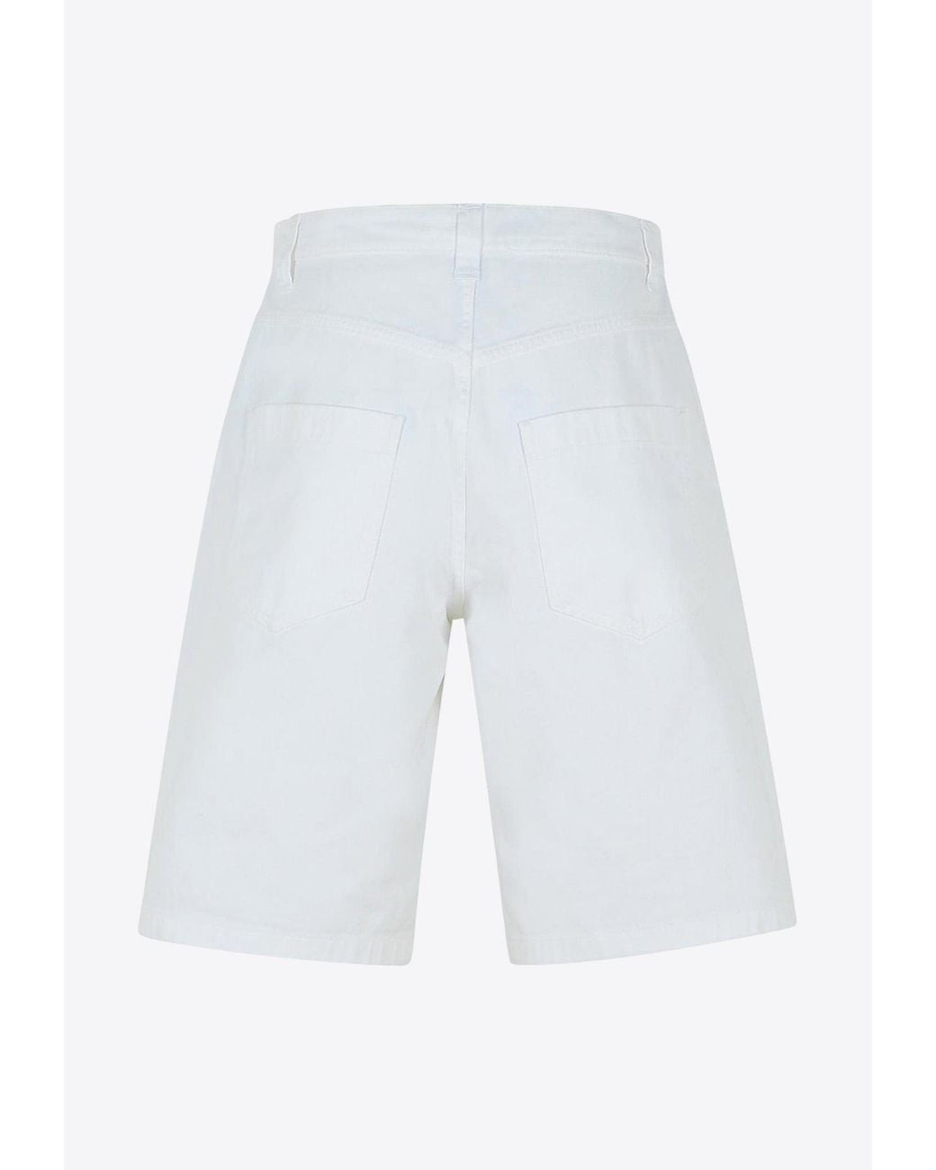 Moschino White Logo Patch Bermuda Shorts for men