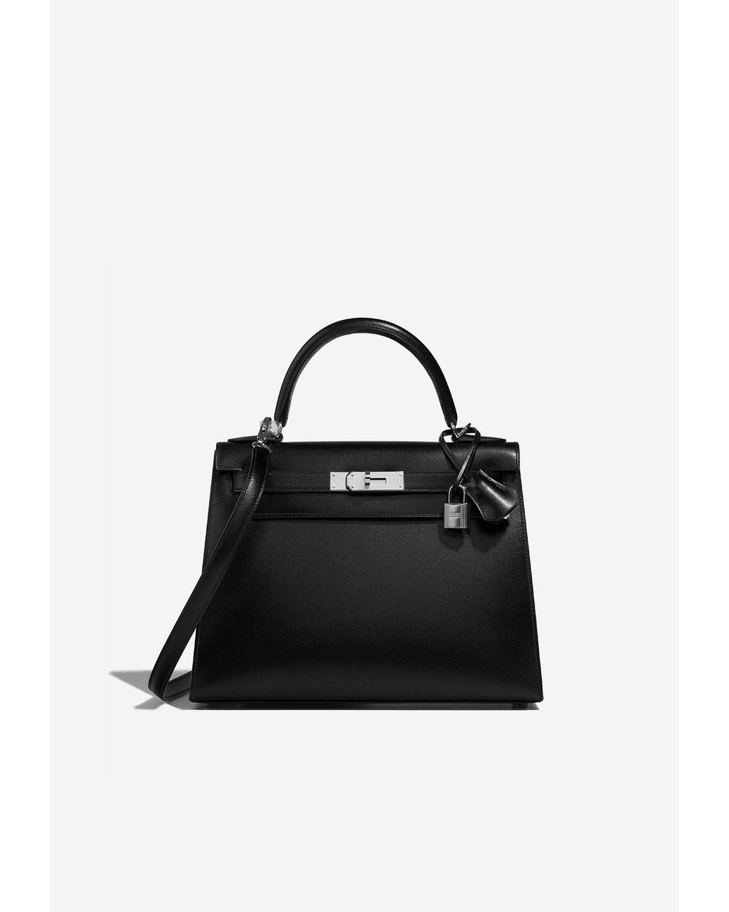 Hermès Kelly 28 In Black Box Leather With Palladium Hardware | Lyst