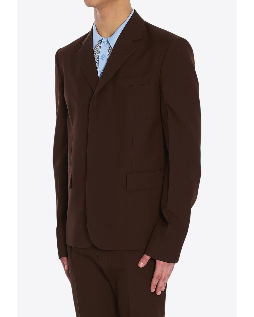 Gucci Brown Wool Twill Single-Breasted Blazer for men