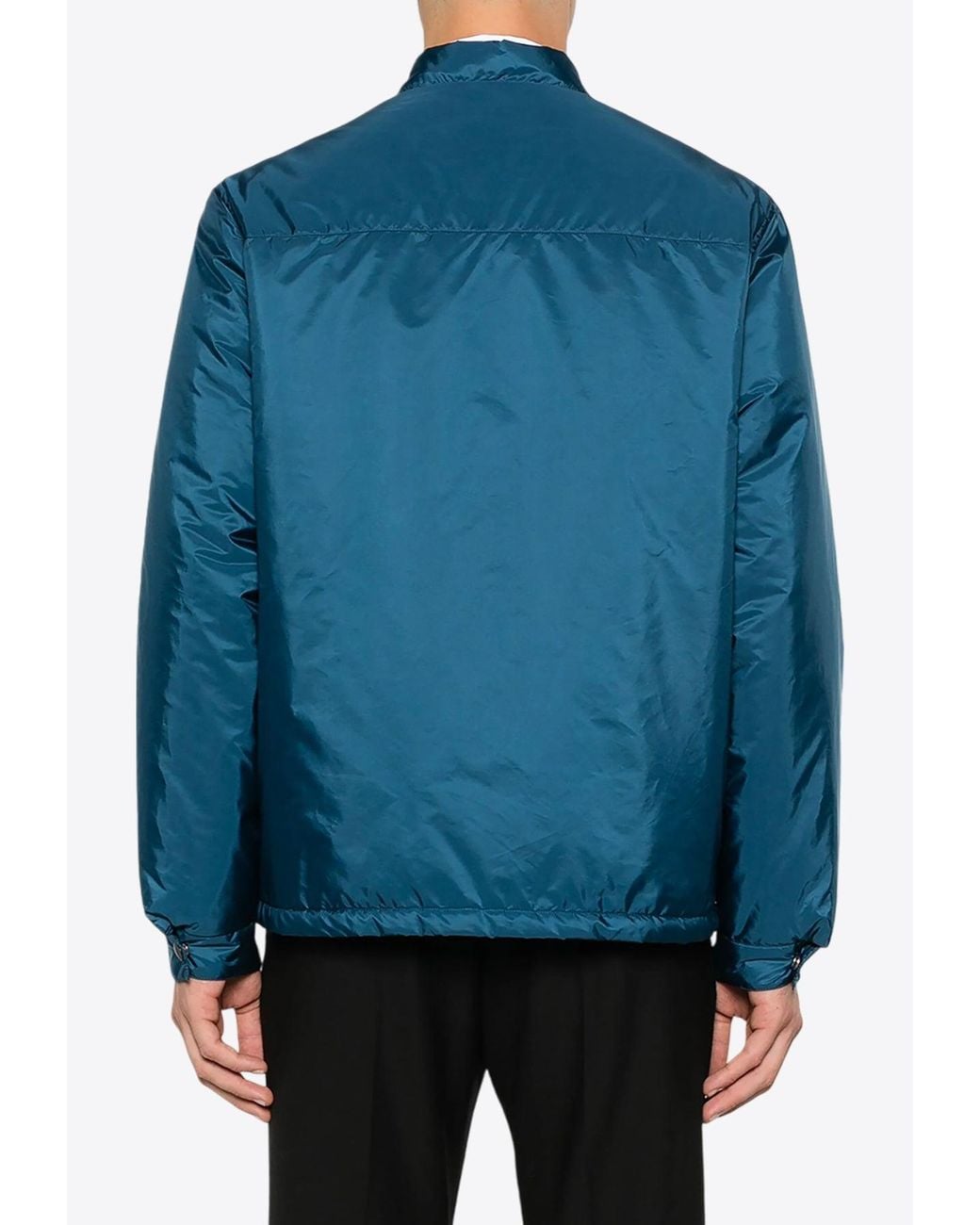 Prada Blue Triangle Logo Padded Jacket for men
