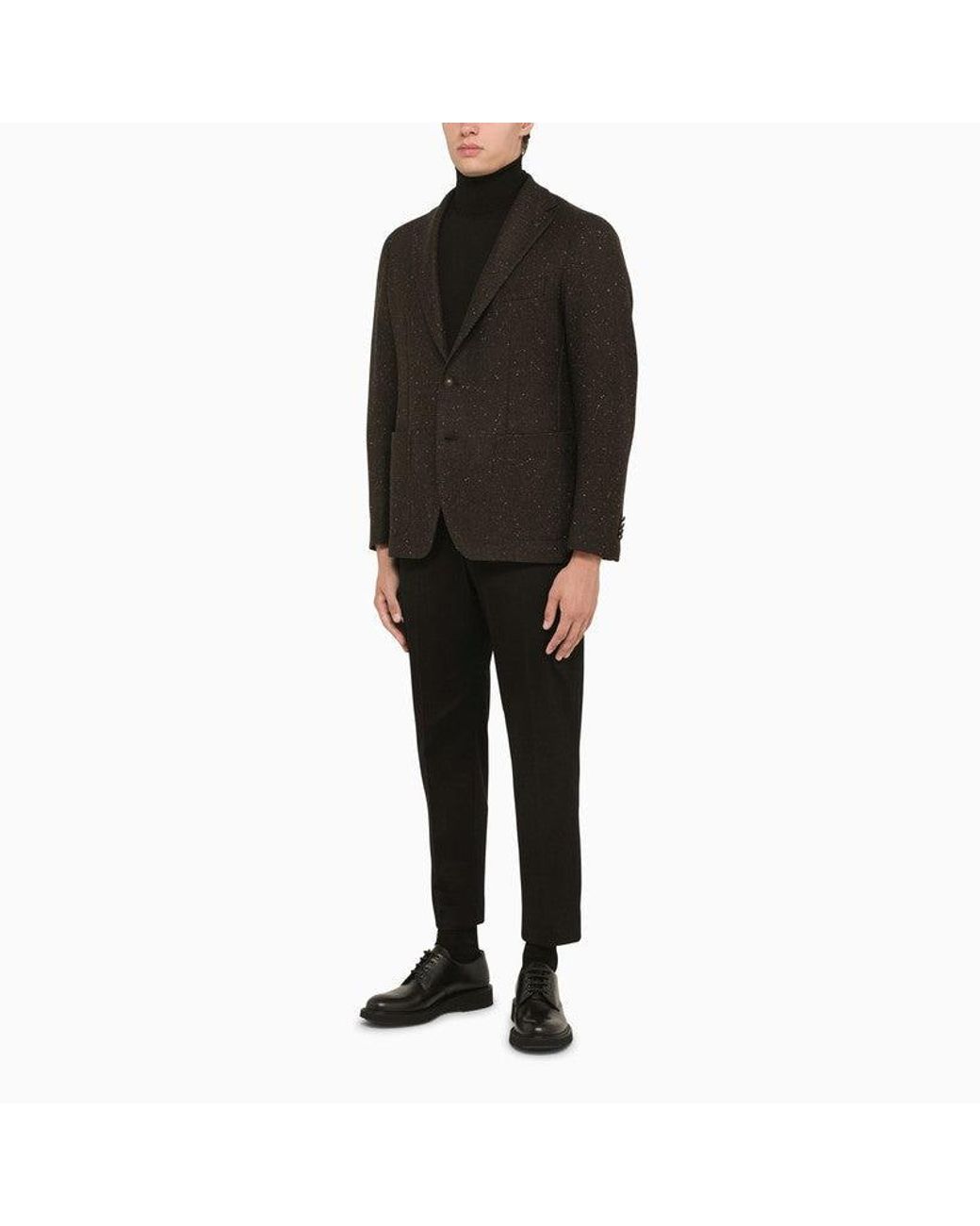 Tagliatore Montecarlo Brown Single Breasted Jacket In A Bouclé