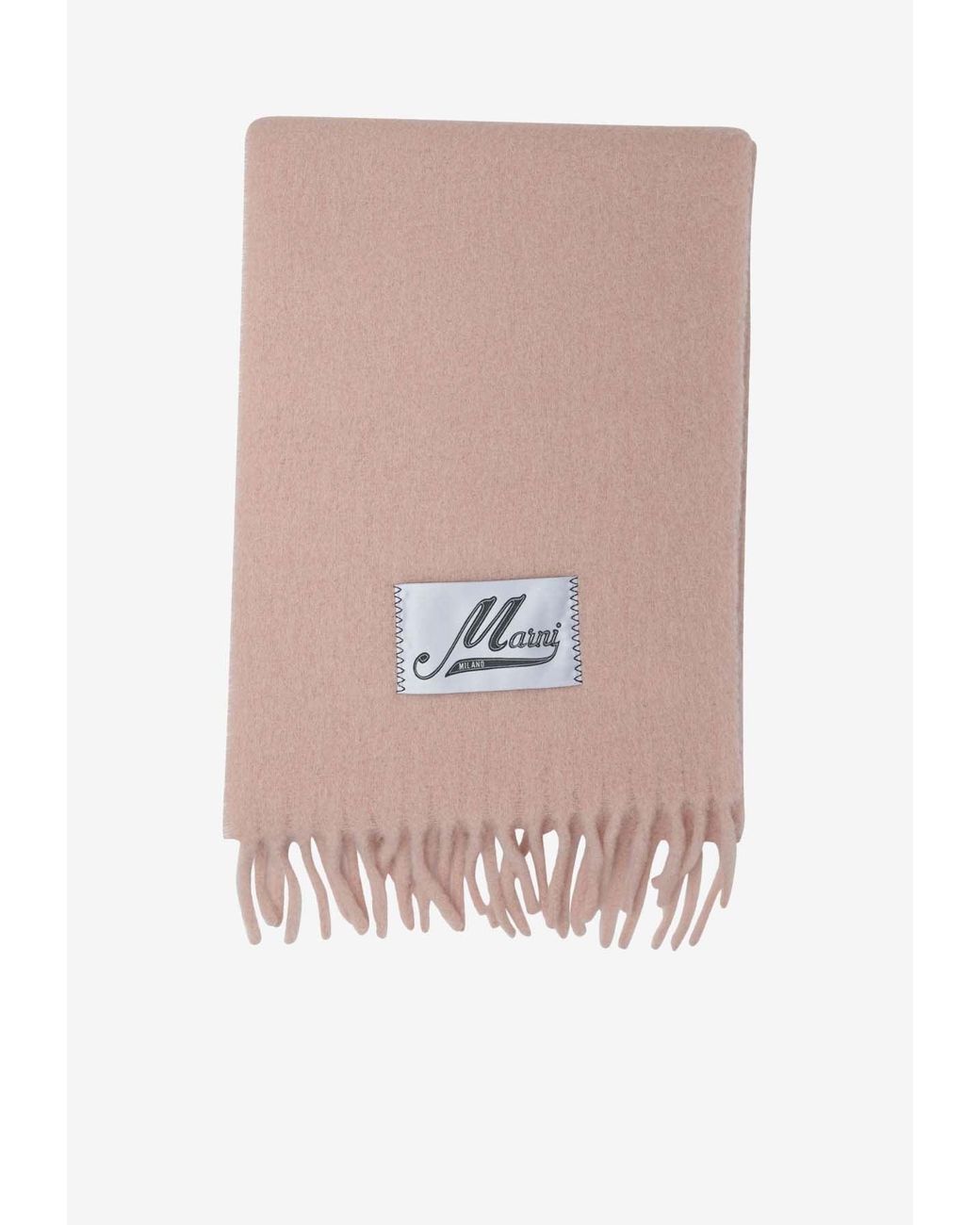 Marni Pink Alpaca-Blend Ribbed Scarf