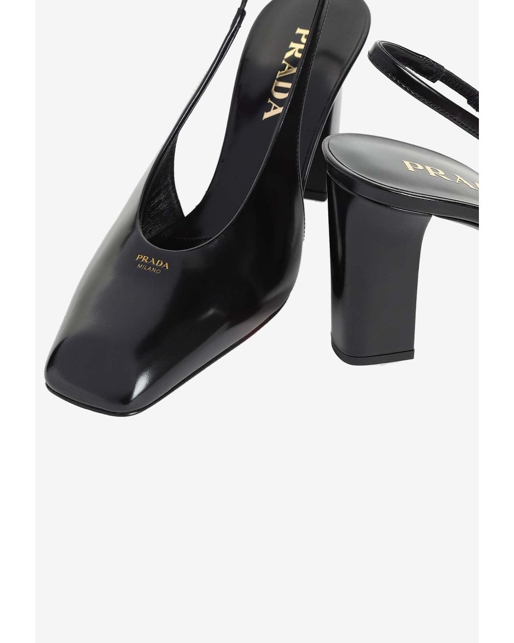 Prada Leather Square-Toe Penny Loafers | Neiman Marcus
