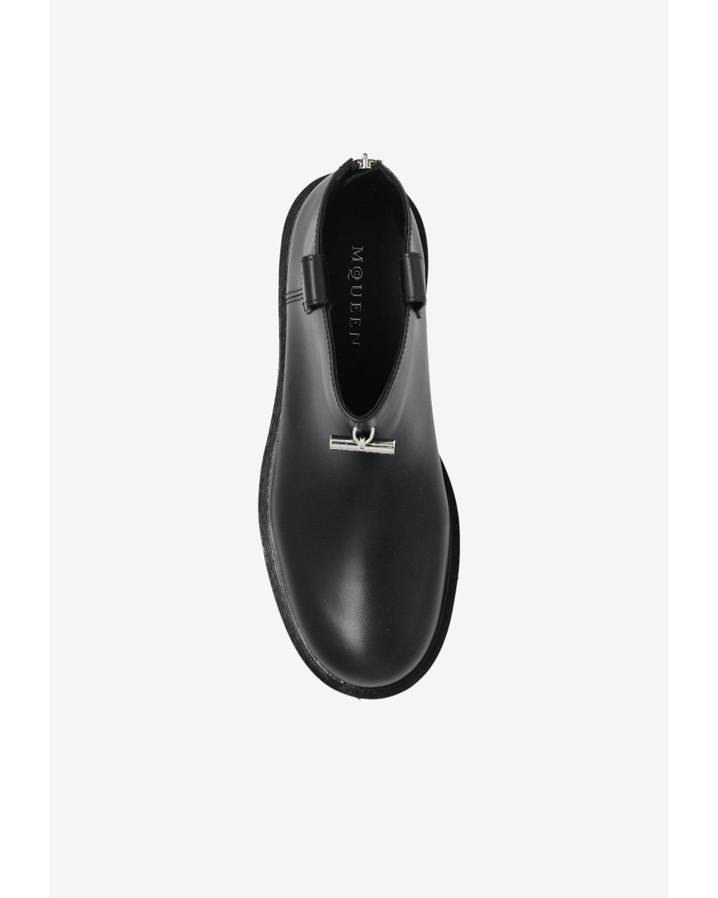 McQueen Black Leather Platform Boots for men