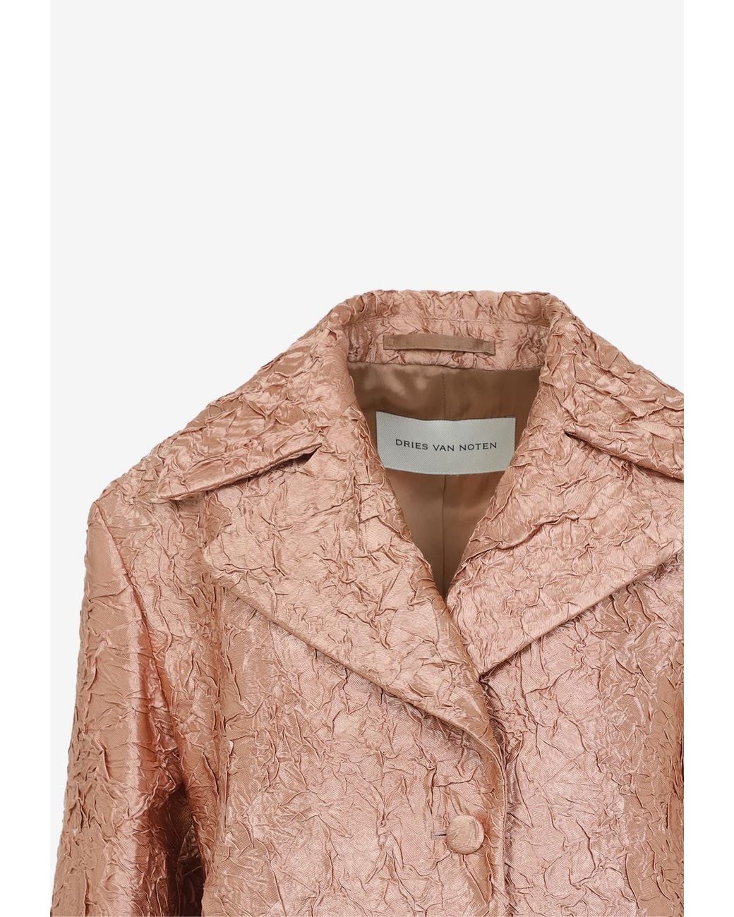 Dries Van Noten Pink Ricca Single-Breasted Coat