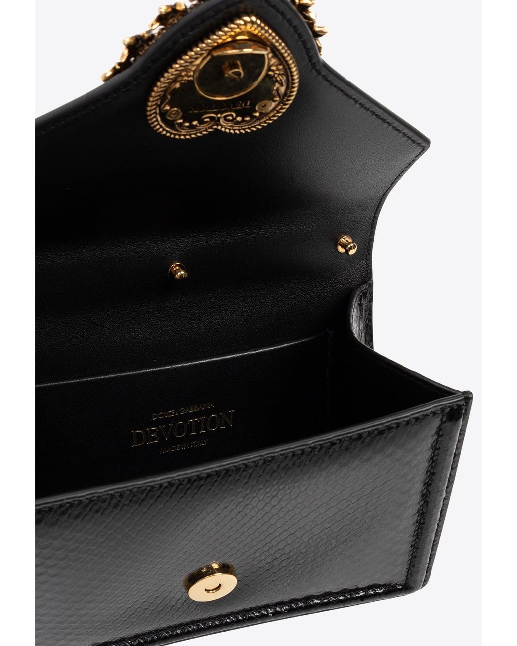 Dolce & Gabbana Small Devotion Python-Skin Shoulder Bag in Black | Lyst