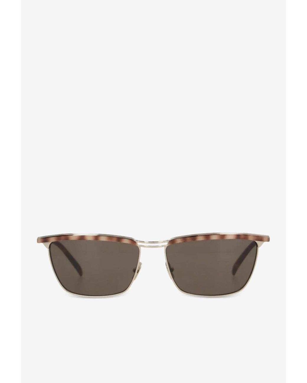 Saint Laurent Gray Joe Rectangular Sunglasses
