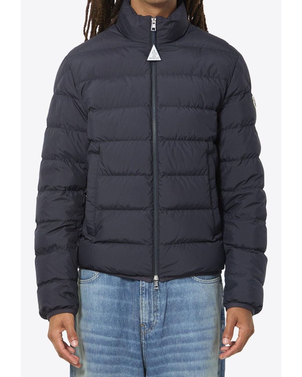 Moncler Blue Baudinet Short Down Jacket for men