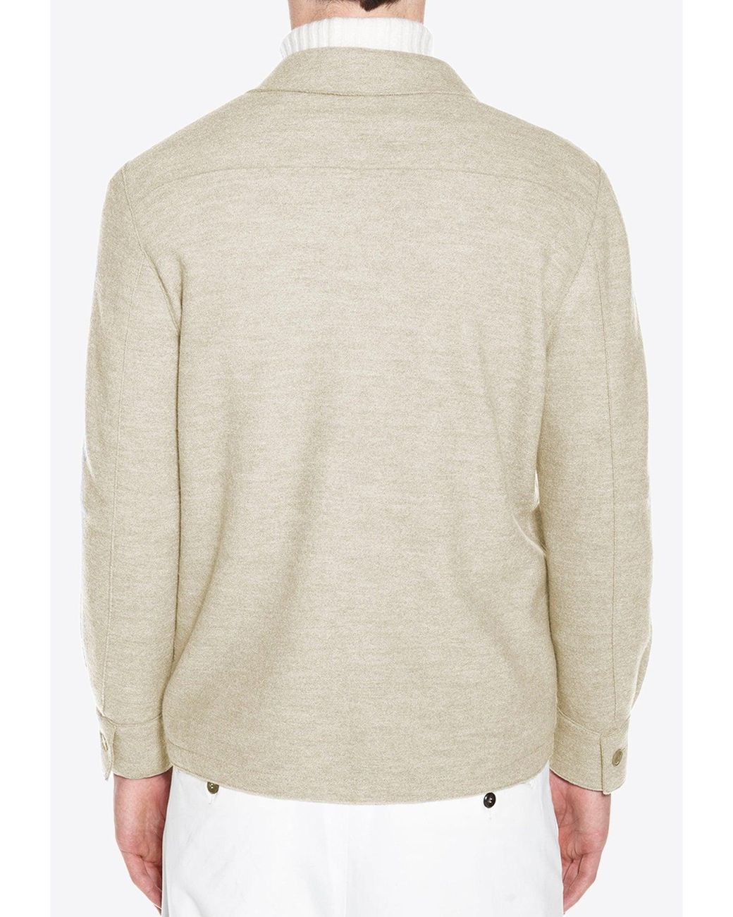 Eleventy Natural Wool Knitted Overshirt Jacket for men