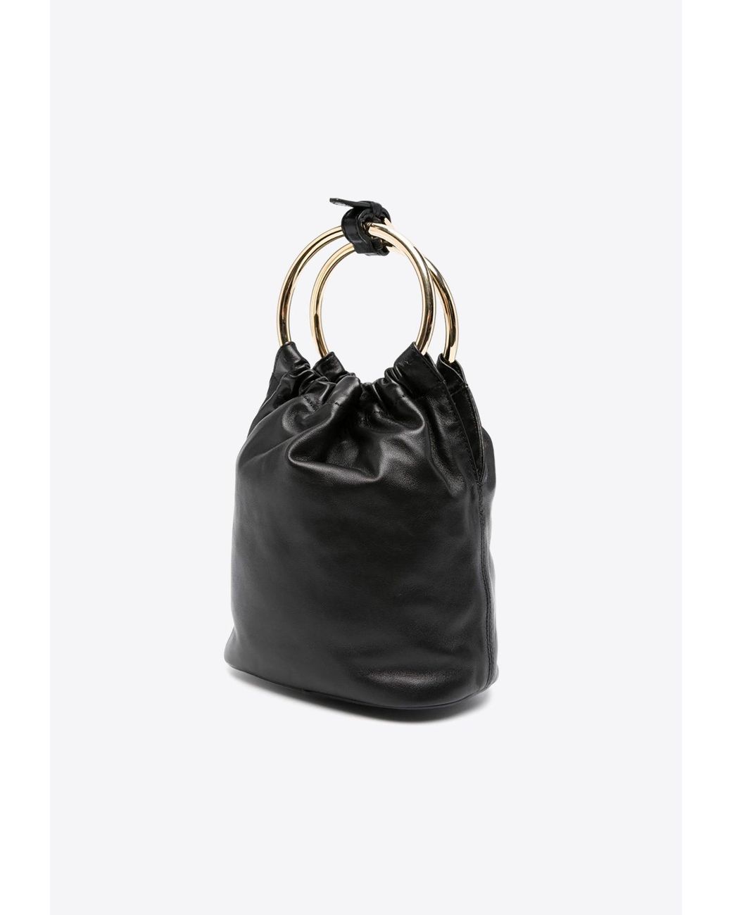 Prada logo plaque bucket bag sale