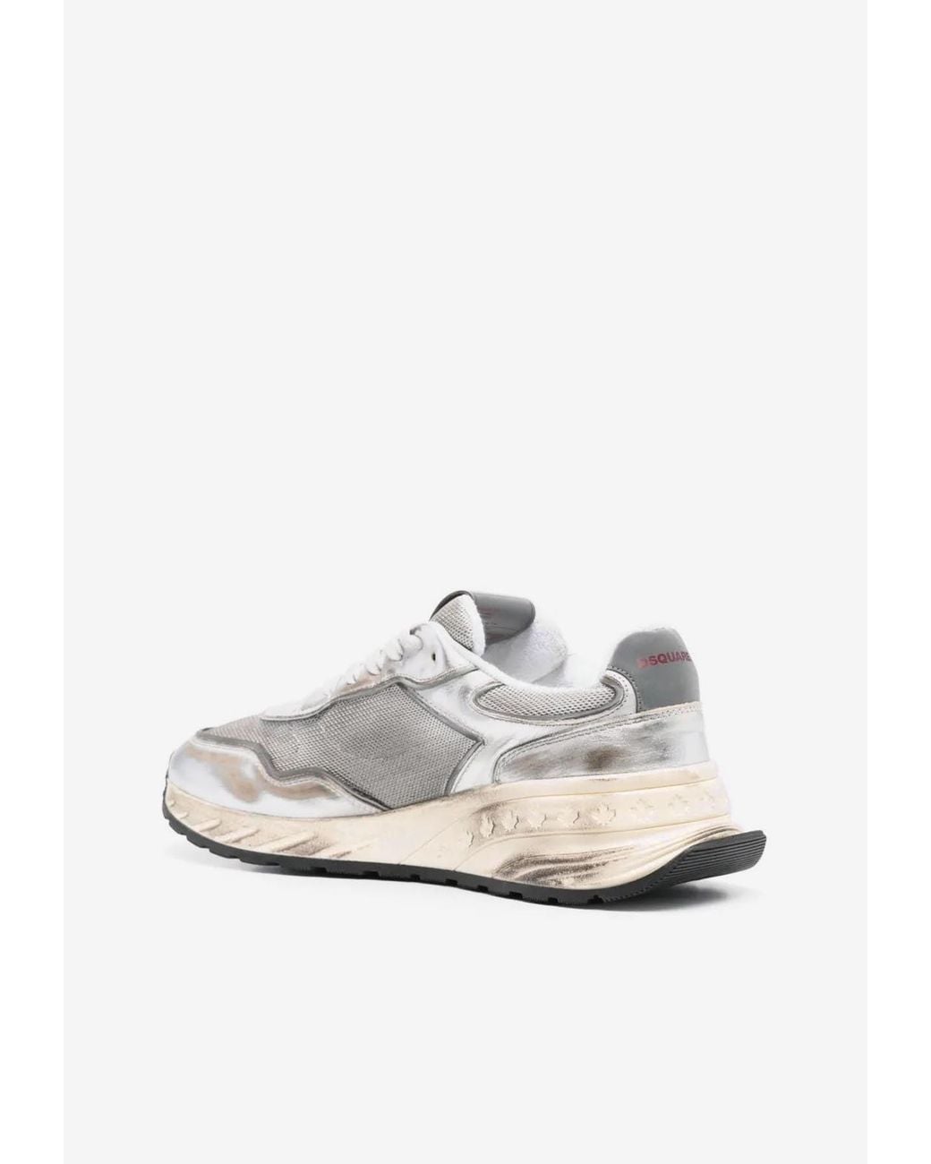 DSquared² White Sprinter Leather And Mesh Sneakers for men