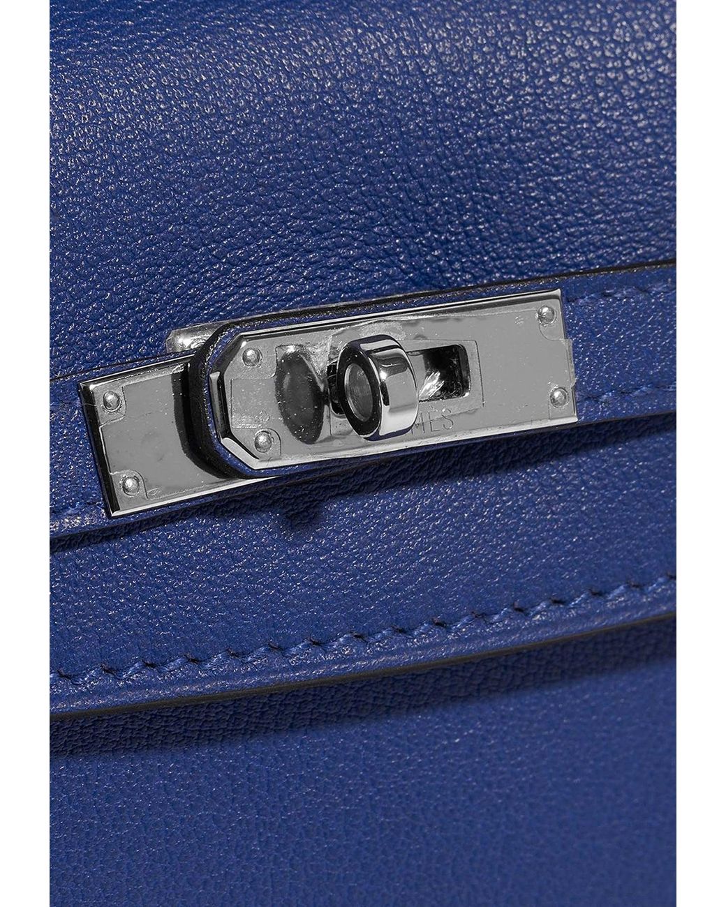 Hermès Vintage Micro Kelly In Blue Electrique Swift With Palladium Hardware
