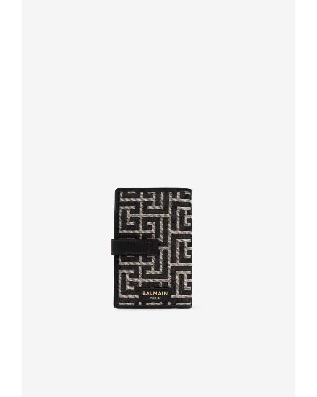Balmain White Monogram Padlock Wallet