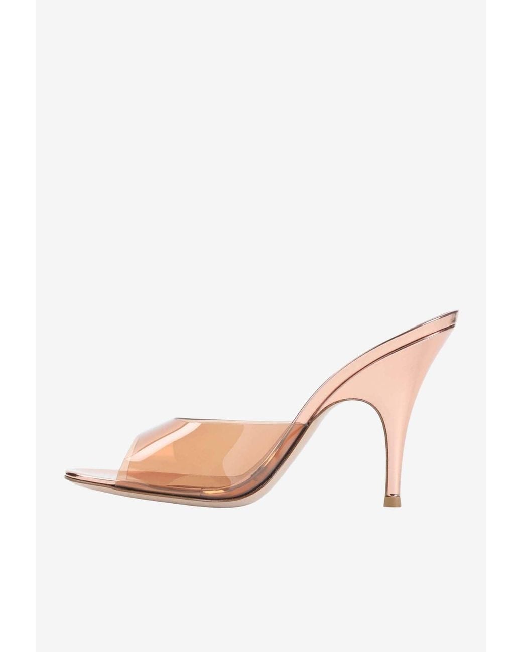 Gianvito Rossi Pink Sofia 95 Plexi Mules