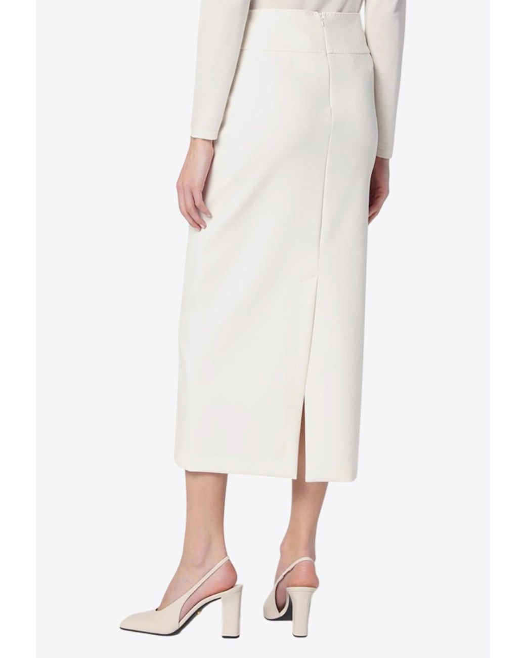 スカート MAX MARA Women Mid Skirts BLOCCOCO 001 WHITE max-mara-White-Blocco-Zipped-