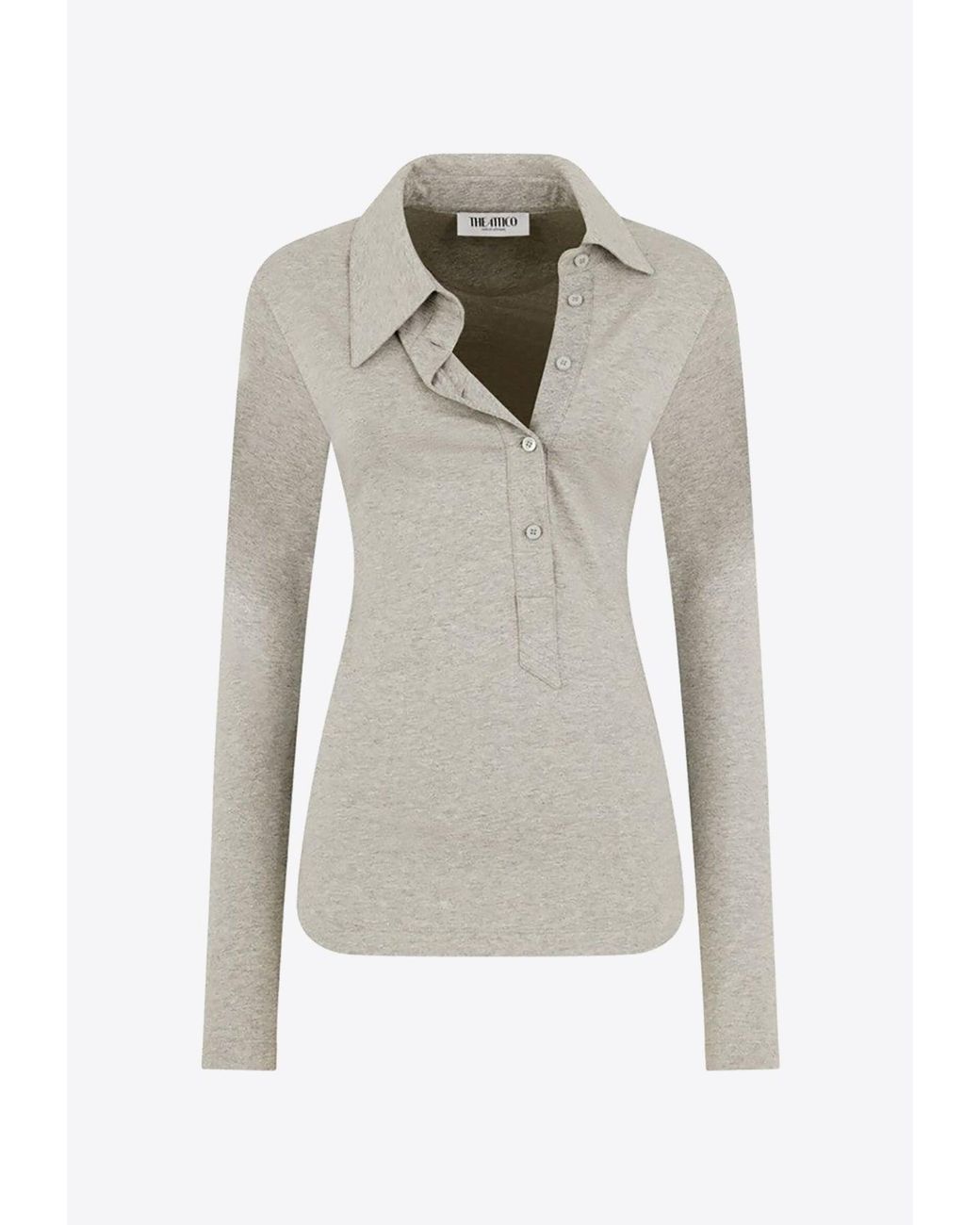 The Attico White Buttoned Collared Top