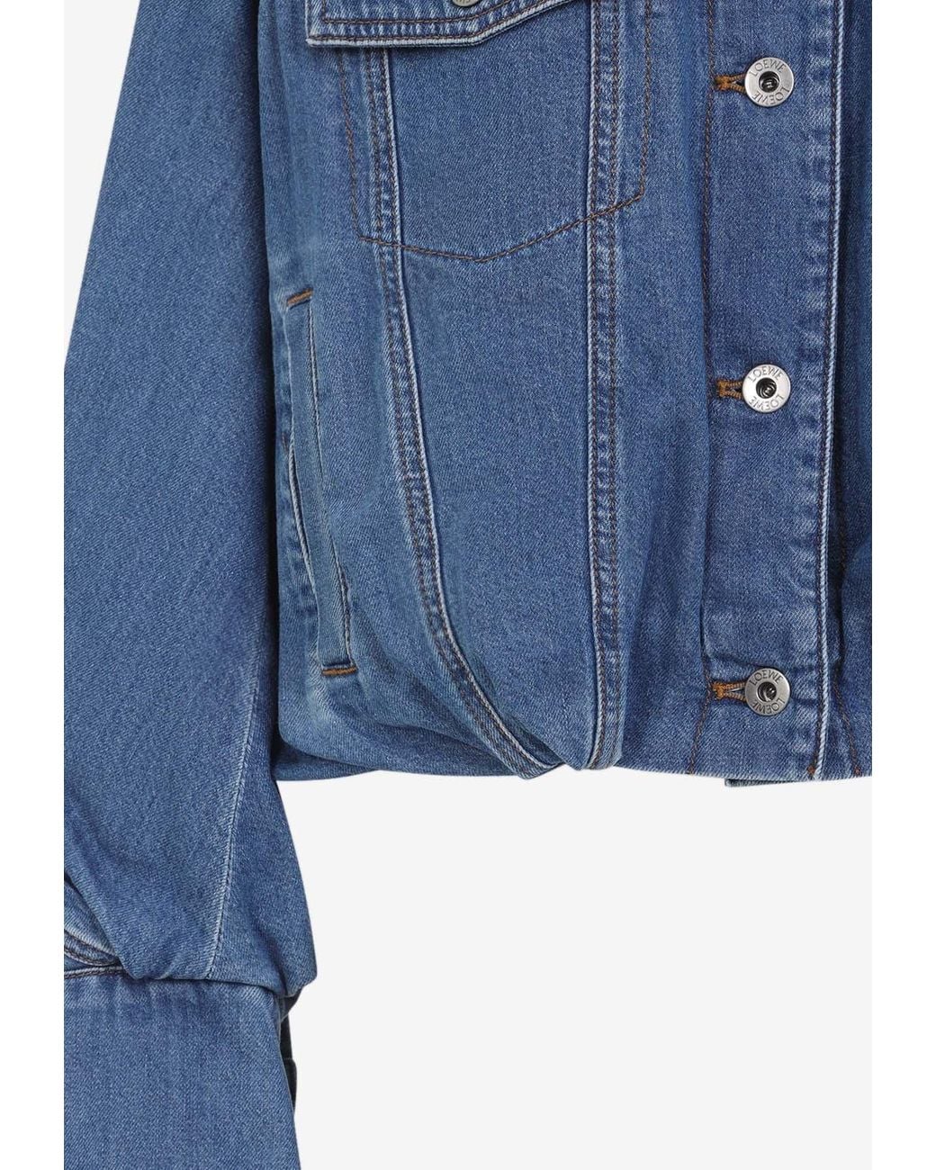 Loewe Blue Balloon-Sleeved Denim Jacket