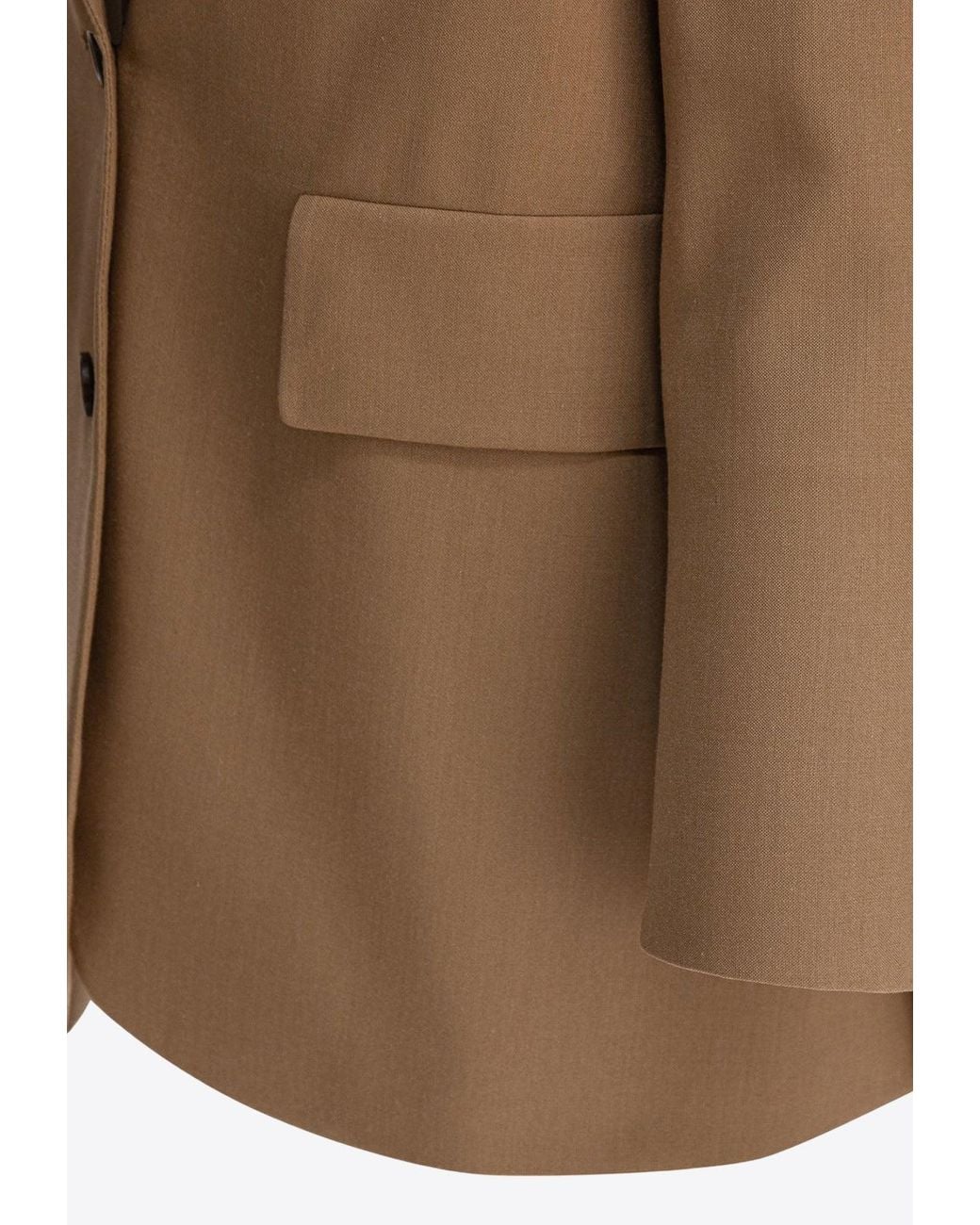 Max Mara Brown Kitten Single-Breasted Wool Blazer