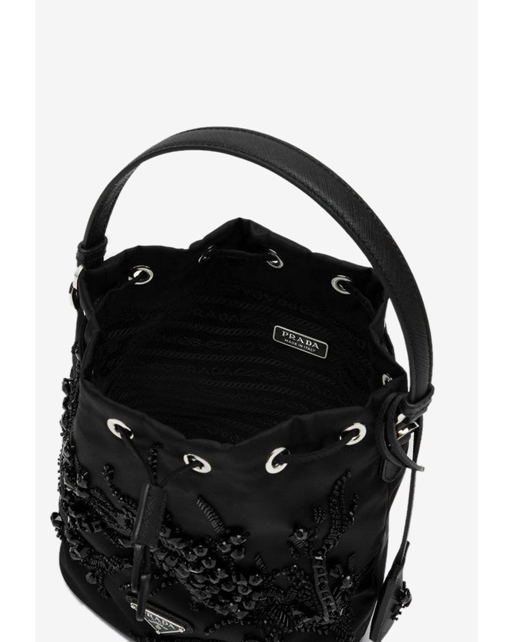 ハンドバッグ Prada Re-Nylon Bucket Bag With Ramage Embroidery Prada Re-Edition 1978 Re-Nylon Mini Bucket Bag | Saks Fifth