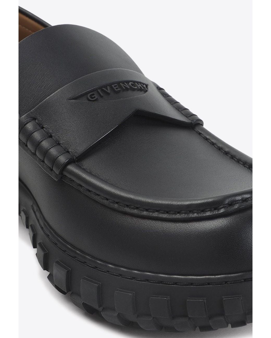 Givenchy Black Echo Leather Penny Loafers for men