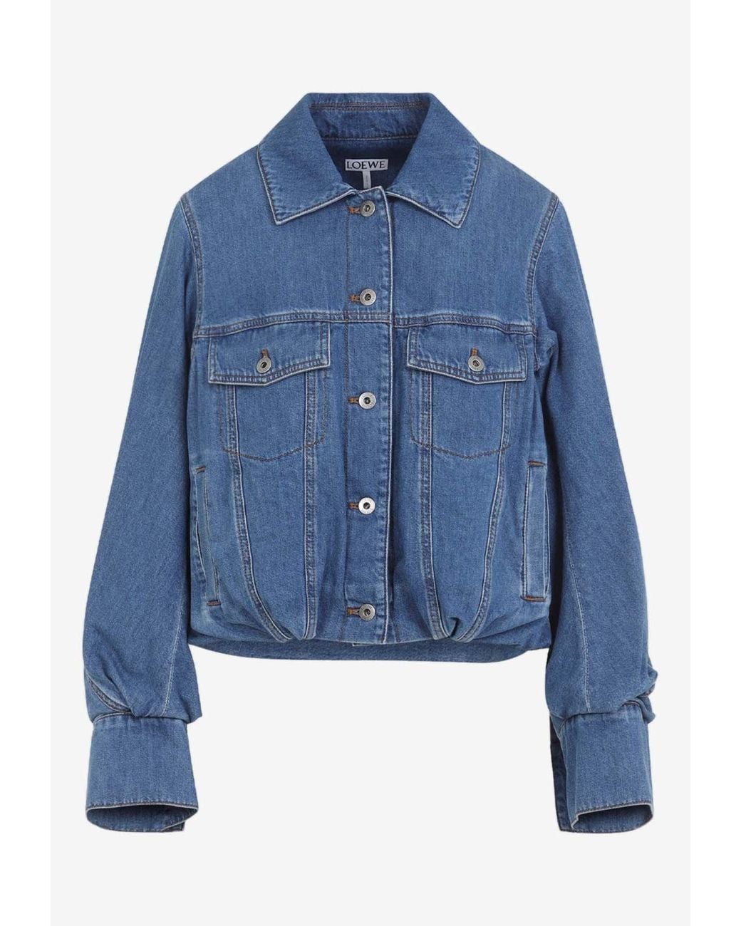 Loewe Blue Balloon-Sleeved Denim Jacket