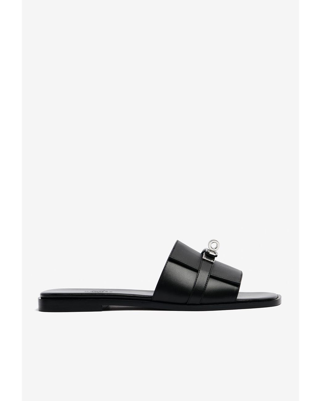 Hermès Giulia Flat Sandals In Calfskin in White | Lyst